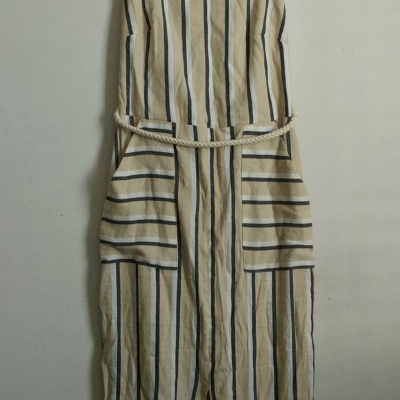ASOS Neutrals Striped Dress w/ pockets - Picture 3 of 7